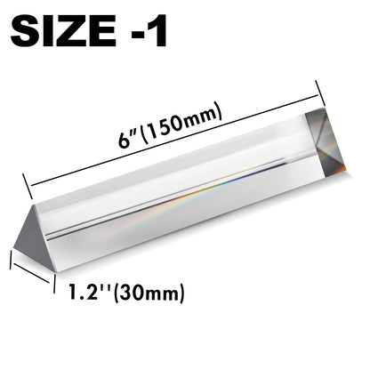 Young4us 2 Pack 6-inch Crystal Optical Glass Triangular Prism for Photography, Kids, Science, Teaching Light Spectrum, Physics and Taking Photos Pictures (Set of 2, 150mm)