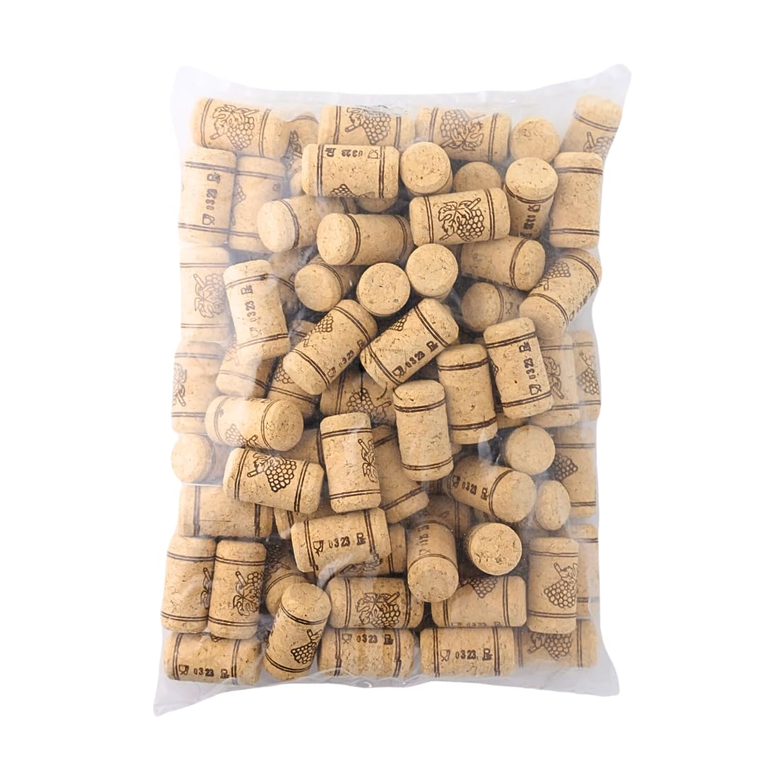 FastRack Bag of 100, #8 Straight Wine Corks for Wine Bottles | 1.73" x 0.87" (44 mm x 22 mm) Beige | Bottle Stoppers | Replacement Corks for Bottles – Reliable Fit and Consistent Seal