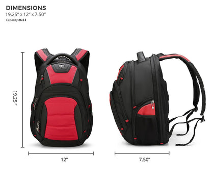 Swissdigital Design Men's Laptop Backpack for College and Business Travel with Integrated USB Charging Port and RFID Protection Fits 15.6" Laptops | J14-41