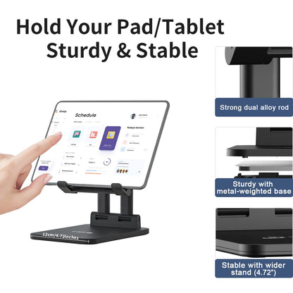 TriPro Tablet Stand -Portable Monitor Stand,4.72" Wide, Adjustable & Foldable, Super Sturdy,Tablet Holder for Desk Compatible with iPad/Tablets/Portable Monitor 7"-15.6"