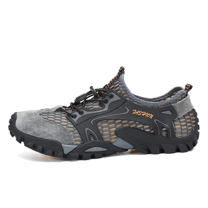 FLARUT Men's Sandals Barefoot Hiking Shoes Quick Dry Lightweight Outdoor Training Water Walking Shoes (Gray, EU44)