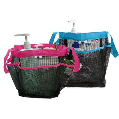 SPINFOX 2 Pack Mesh Shower Caddy, Quick Dry Shower Tote Bag Hanging Toiletry with 2 Handles for Shampoo, Conditioner, Soap and Other Bathroom Accessories