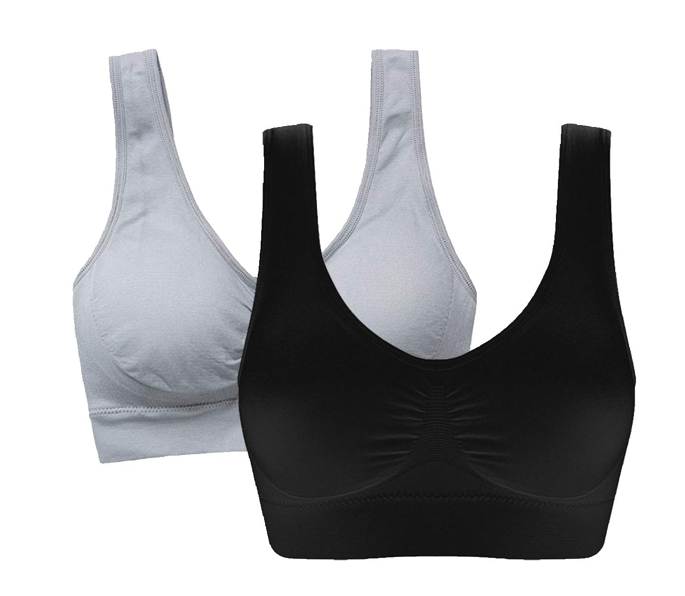 Women's Comfort Workout Sports Bra Low-Impact Activity Sleep Bras Pack of 2 3XL