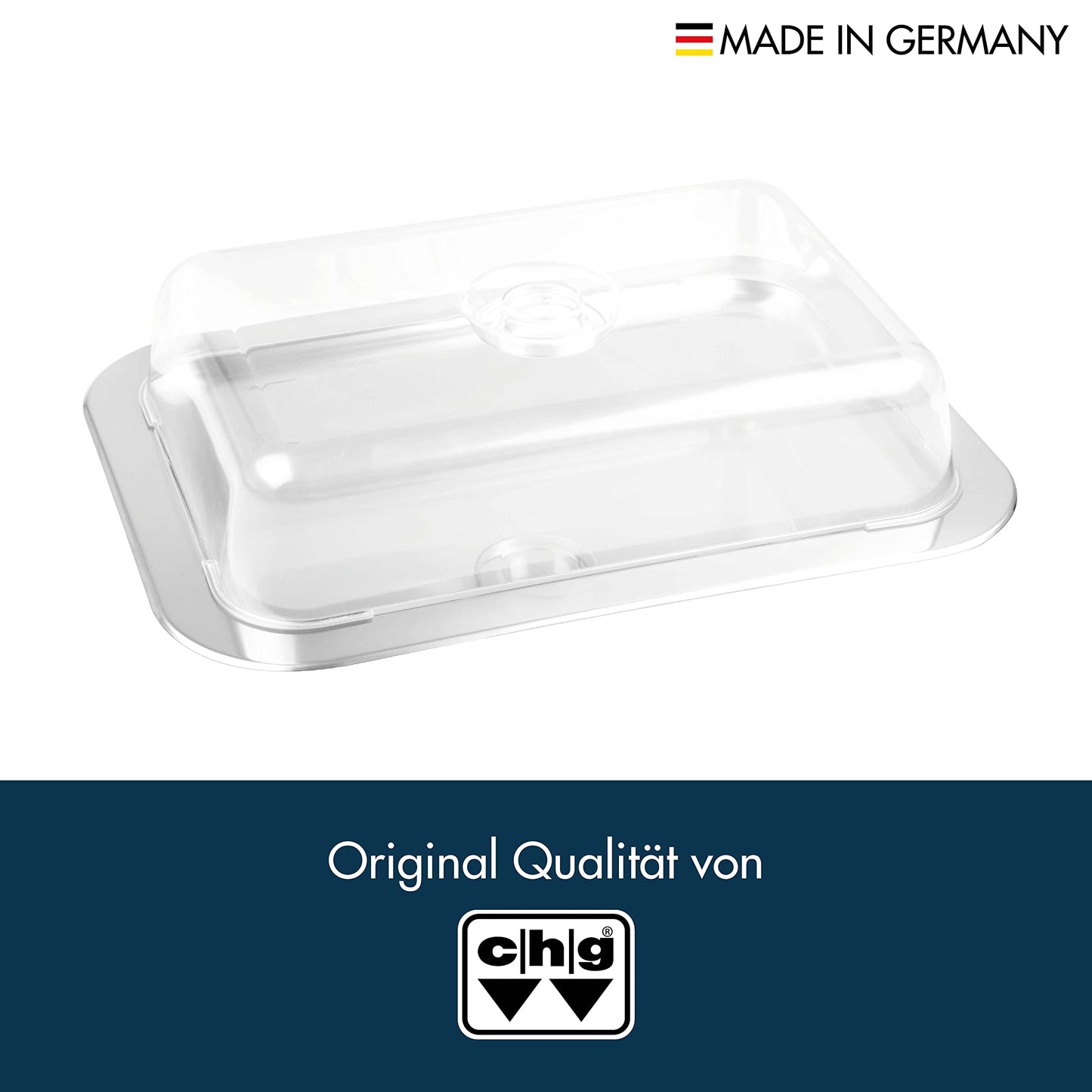 c|h|g 691AMAZ-56 Gourmet Plate with Food Storage Cover, 42 x 31 x 8.5 cm, Stainless Steel