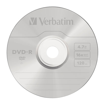 Verbatim DVD-R Blank Discs AZO Dye 4.7GB 16X Recordable Disc - 10 Pack Wrap Silver