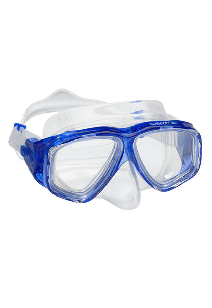 Speedo Unisex-Adult Swim Snorkel Dive Mask Anti-Fog with Nose Cover Adventure Series, M Blue, One Size