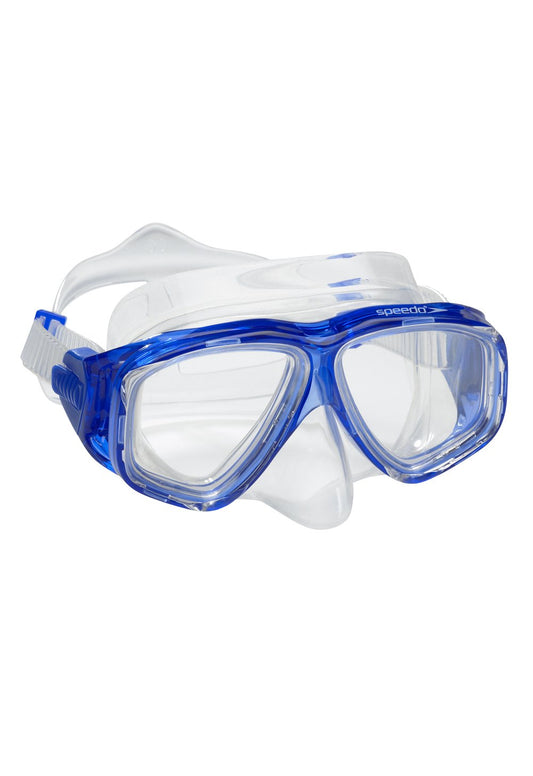 Speedo Unisex-Adult Swim Snorkel Dive Mask Anti-Fog with Nose Cover Adventure Series, M Blue, One Size