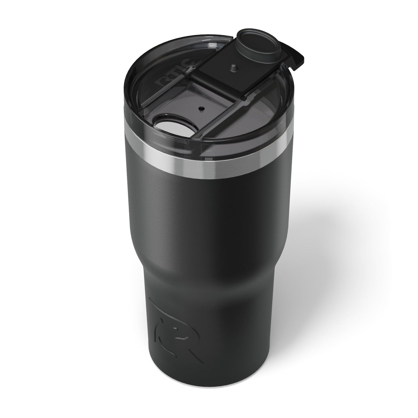 RTIC 20oz Essential Tumbler with Lid, Insulated, Stainless Steel, Metal, Double Wall Vacuum-Insulation, Ceramic Lined, Travel Cup for Iced Coffee, Tea, Hot and Cold Drink, Black