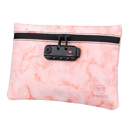 FIREDOG Smell Proof Bag with Lock, 6x9 Odor Proof Pouch Case Container for Travel Stash Storage (Marble Red)