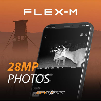 SPYPOINT Flex-M Twin Pack Cellular Trail Cameras - Best Hunting Accessories, No WiFi Needed, GPS, Night Vision, Dual-Sim LTE, IP65 Water-Resistant Game Camera, 28MP Photos, 720p Videos + Sound (2)