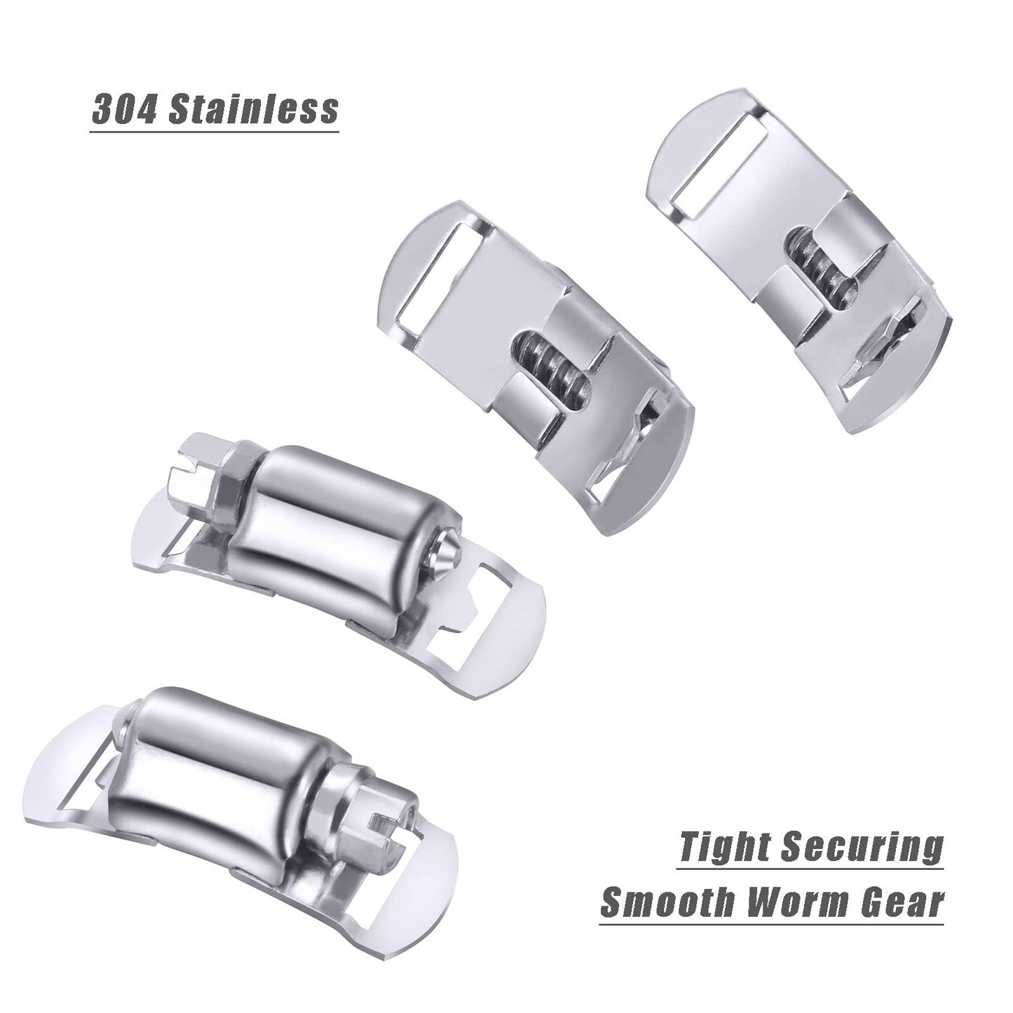 Steelsoft 304 Stainless Steel Hose Clamp Assortment Kit DIY, Cut-To-Fit 12 FT Metal Strap+8 Stronger Fasteners,Large Adjustable Worm Gear Band Hose Clamps Screw Clamps Duct Pipe Metal Clamp Strapping