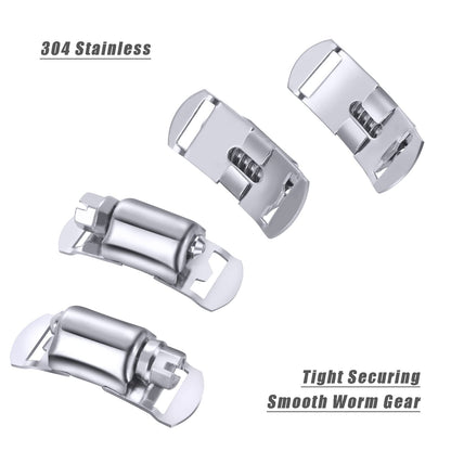Steelsoft 304 Stainless Steel Hose Clamp Assortment Kit DIY, Cut-To-Fit 12 FT Metal Strap+8 Stronger Fasteners,Large Adjustable Worm Gear Band Hose Clamps Screw Clamps Duct Pipe Metal Clamp Strapping