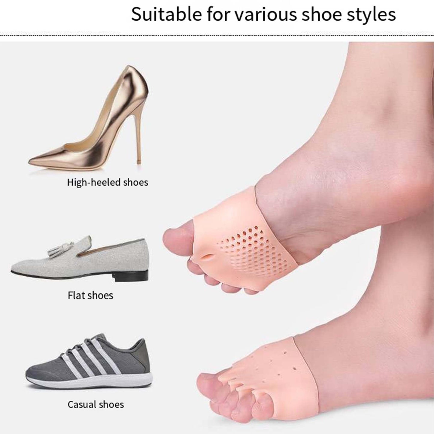 Briza Toe Sleeves, Briza Cove Toe Sleeve for Men and Women, Breathable and Does Not Rub Feet, Soft and Comfortable, Suitable for Daily Wear (White*2)