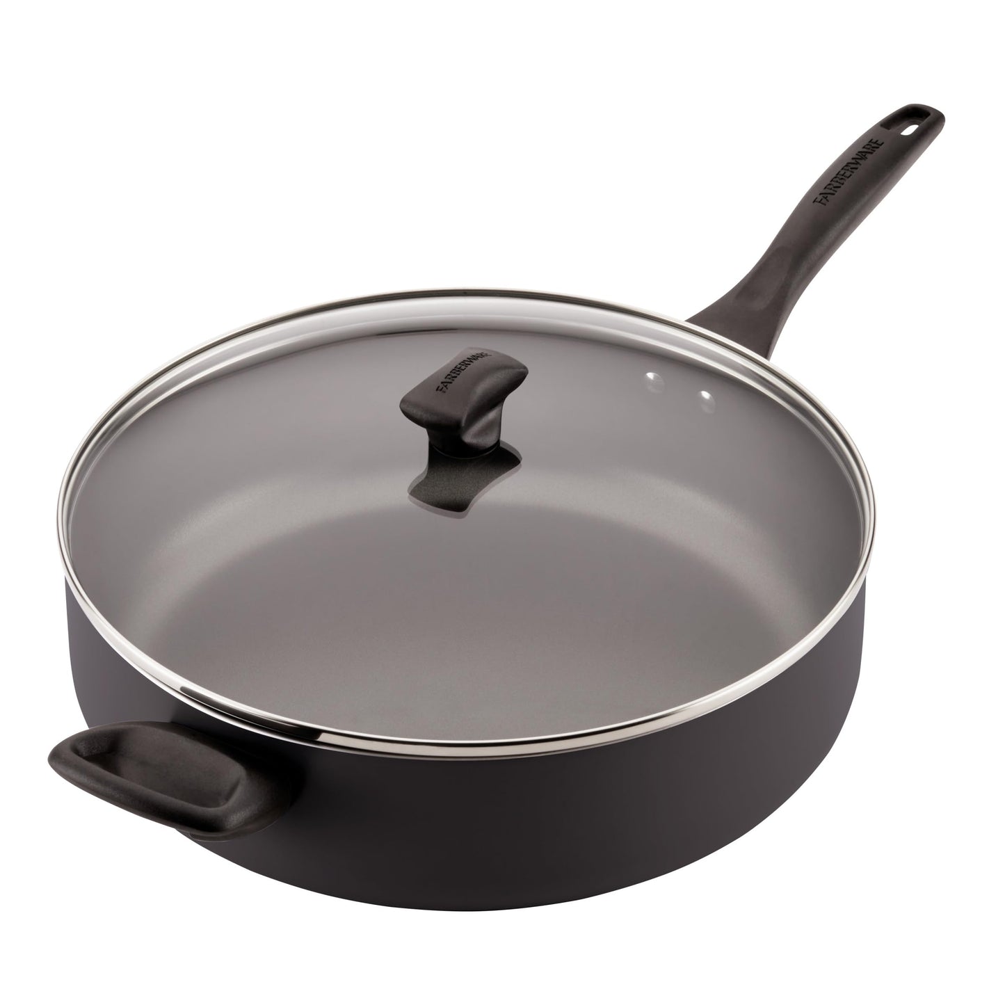 Farberware Dishwasher Safe Nonstick Jumbo Cooker/Saute Pan with Helper Handle - 6 Quart, Black