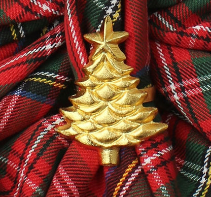 COTTON CRAFT Christmas Tree Napkin Rings - 8 Pack - Merry Xmas Hallelujah Holiday Dining Table Handmade Metal Napkin Holder - Joy Rejoice Festive Elegant Celebration Party Gift Tabletop Décor - Gold