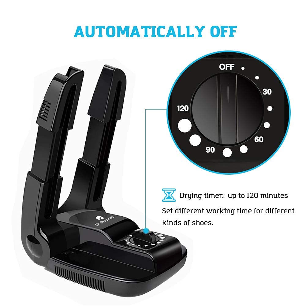 Dr. Prepare Boot Dryer Shoe Dryer, Glove Dryer & Boot Warmer with Heat Blower, Portable Adjustable Rack and Timer, Folding Design & Quick Drying for Shoes, Gloves, Hats, Socks, Ski Boots