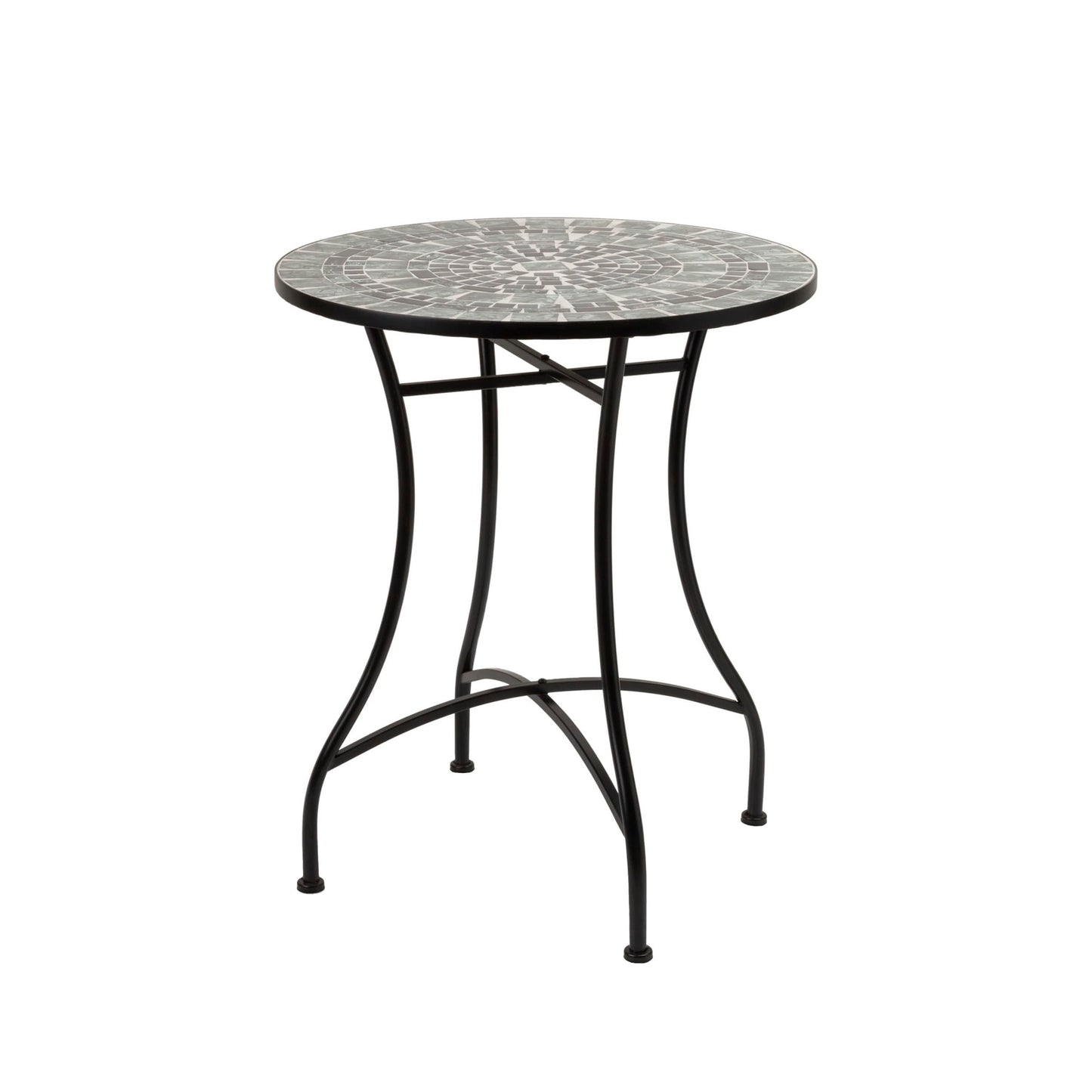 Alpine Corporation Indoor/Outdoor Marbled Glass Mosaic 3-Piece Bistro Set Folding Table and Chairs Patio Seating