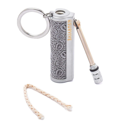 SURVIVE Permanent Match Metal, 2 Pack, Reusable Survival Fire Starter Striker Lighter, Emergency Waterproof Keychain Strike Anywhere Stick Kit