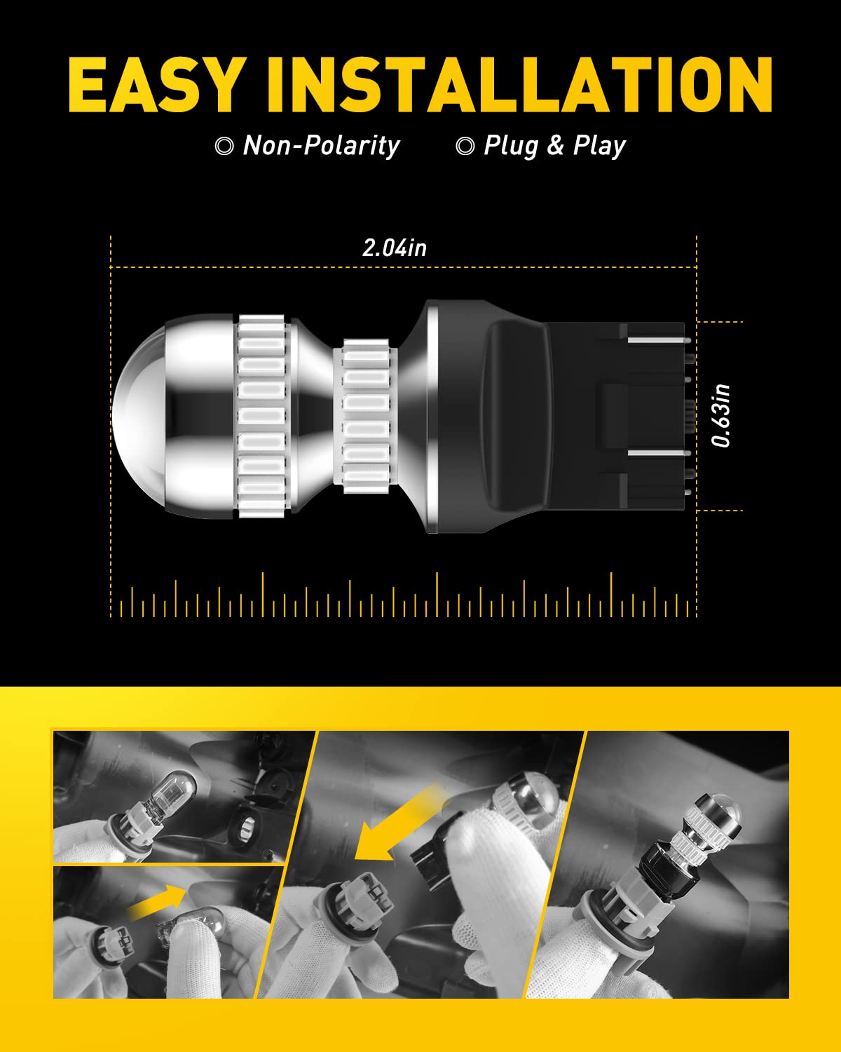 AUXITO Upgraded 7440 7443 LED Bulb Red for Tail Lights Brake Lights, Super Bright T20 W21W 7441 7444 LED Replacement for Stop Tail Brake Signal Lights, Pack of 2