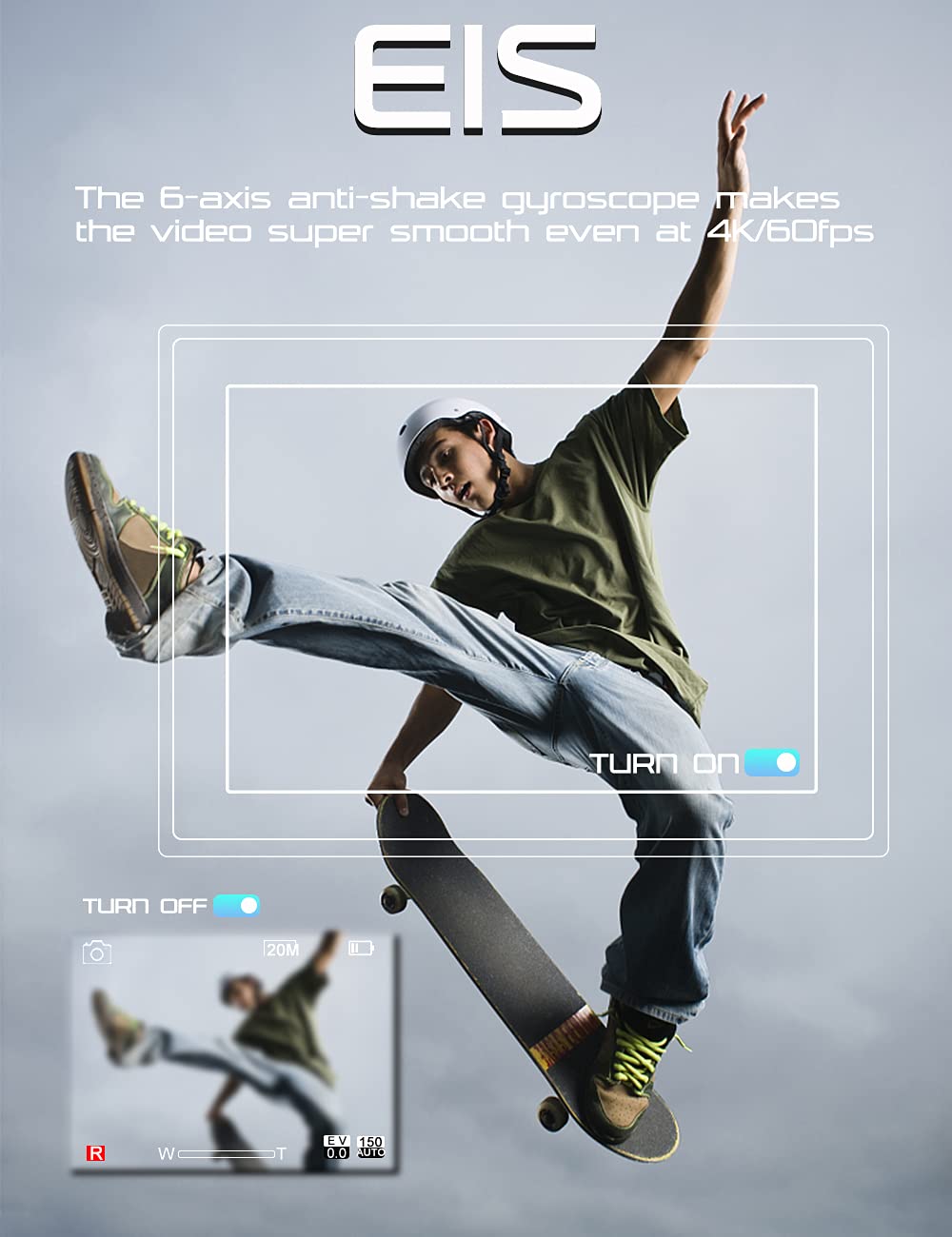 Apexcam 4K 60FPS Action Camera EIS Stabilization 20MP Sports Cam 40M Waterproof Underwater Camera 8X Zoom Support External Mic with Remote Control 2 x 1350mAh Rechargeable Batteries…