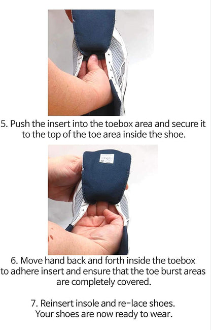 Shoe Toebox Toeburst Blowout Hole Prevention Insert/Patch (Black)