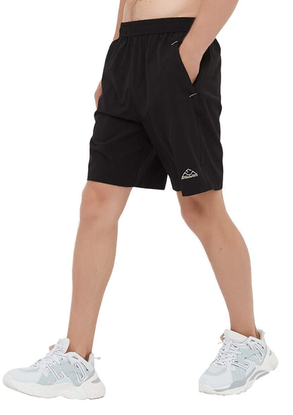 Rdruko Men's Outdoor Sports Hiking Shorts Lightwight Dry Fit Workout Running Shorts with Pockets(Black Green, US L)