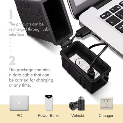 SOMGEM Cigarette Case with USB Rechargeable Electric Lighter for Whole Package Cigarettes 20pcs, Waterproof Cigarette Holder for Outdoor Camping Hiking