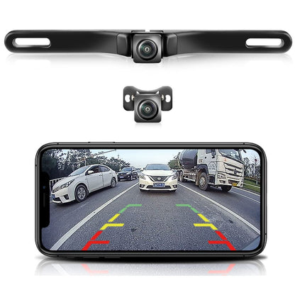 WiFi Car Wireless Backup Camera, GreenYi 5G 720P HD Car License Plate Rear/Front View Reverse Camera for iPhone iPad Android Smart Phones Tablets Which Support Double Band WiFi