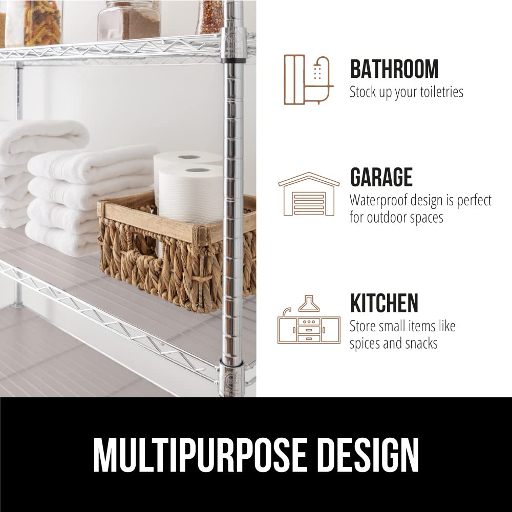 GORILLA GRIP ShelfGuard Wire Shelf Liner Compatible with Amazon Basics Shelving Unit, Set of 5 Waterproof Liners for Organizing Metal Rack Shelves, Kitchen Cabinets, Cupboard, Pantry, 18x24 Charcoal