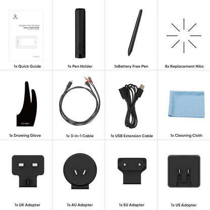 XP-PEN Artist12 11.6 Inch FHD Drawing Monitor Pen Display Graphic Monitor with PN06 Battery-Free Multi-Function Pen Holder and Glove 8192 Pressure Sensitivity