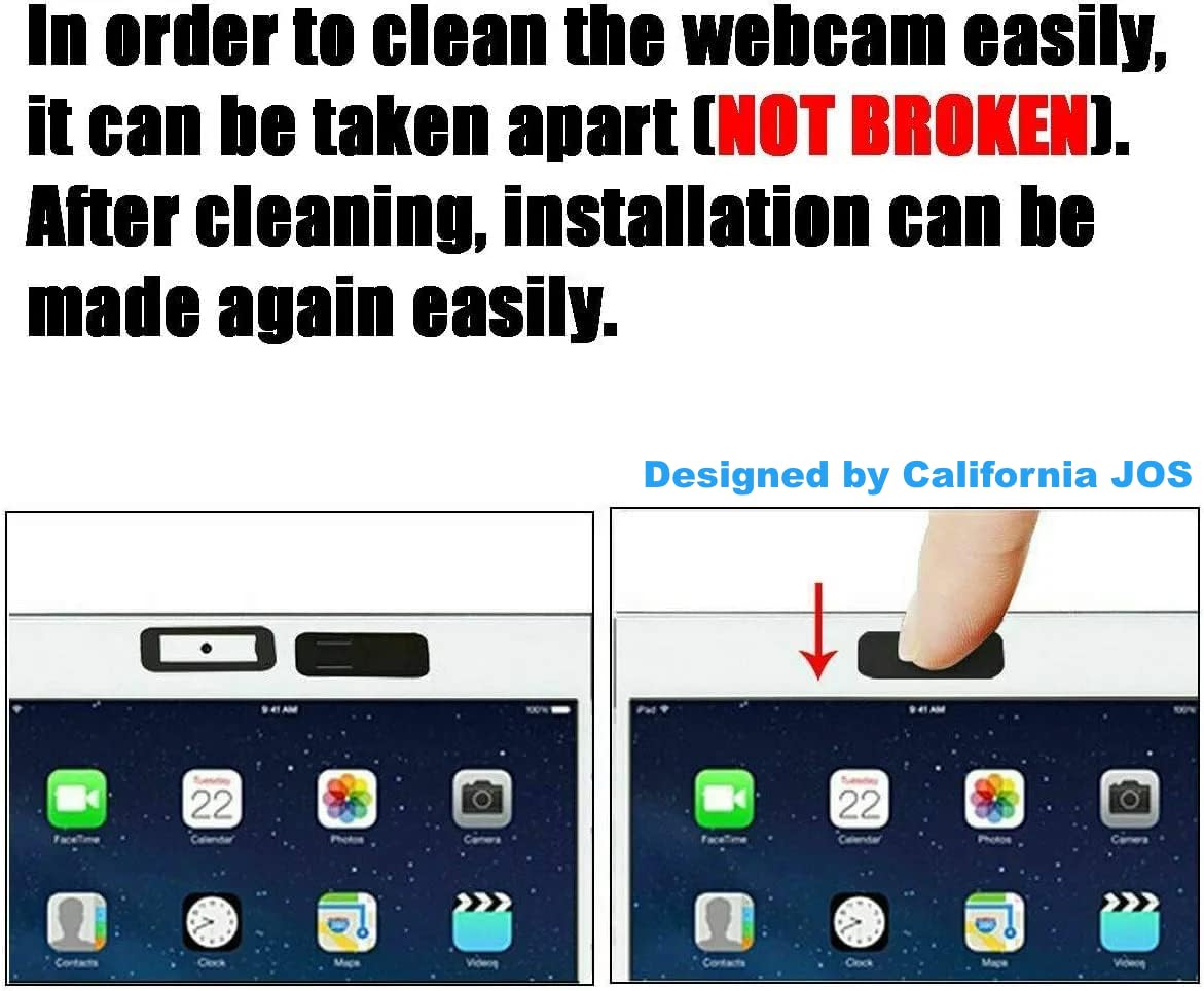 California JOS 9 Pack(3 Large + 3 Medium + 3 Small) 0.03 inch Ultra Thin Webcam Cover Slide Camera Blocker Protect Your Privacy Security for MacBook Air, Laptop, iPad, iMac, PC, iPhone