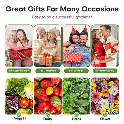 Ahopegarden Indoor Garden Hydroponics Growing System: 10 Pods Plant Germination Kit Aeroponic Herb Vegetable Growth Lamp Countertop with LED Grow Light - Hydrophonic Planter Grower Harvest Lettuce