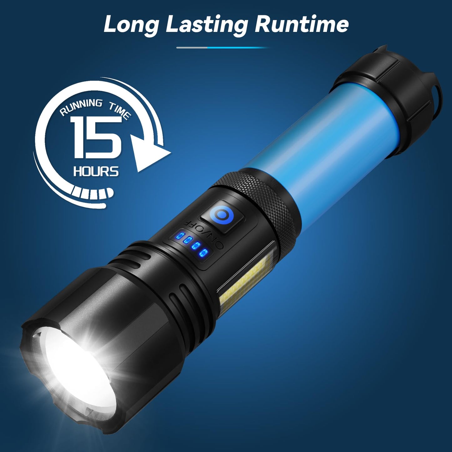 Sigoobal Rechargeable Flashlight, High Lumens Super Bright Flash Light, 7 Modes with COB Work Light, IPX6 Waterproof, Powerful Handheld LED Flashlights for Home Camping Hiking