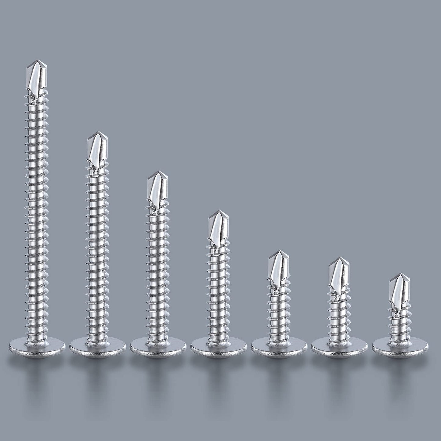 Wensilon（300pcs）#8×3/4”for Sheet Metal Self-Tapping Screws 410 Stainless Steel Truss Head High-Strength Quick Tapping Screws