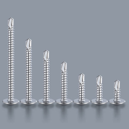 Wensilon（300pcs）#8×3/4”for Sheet Metal Self-Tapping Screws 410 Stainless Steel Truss Head High-Strength Quick Tapping Screws