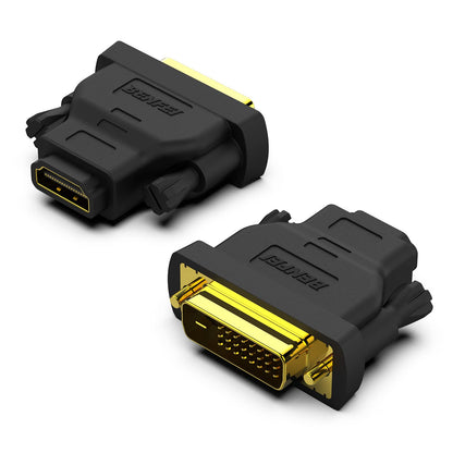 BENFEI DVI to HDMI, Bidirectional DVI-D to HDMI Male to Female Adapter with Gold-Plated Cord 2 Pack