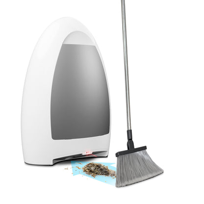 EyeVac Home Touchless Vacuum Automatic Dustpan - Great for Sweeping Pet Hair Food Dirt Kitchen - Ultra Fast & Powerful, No More Bending Down, Bagless, Corded, Automatic Sensors, 1000 Watt (White)
