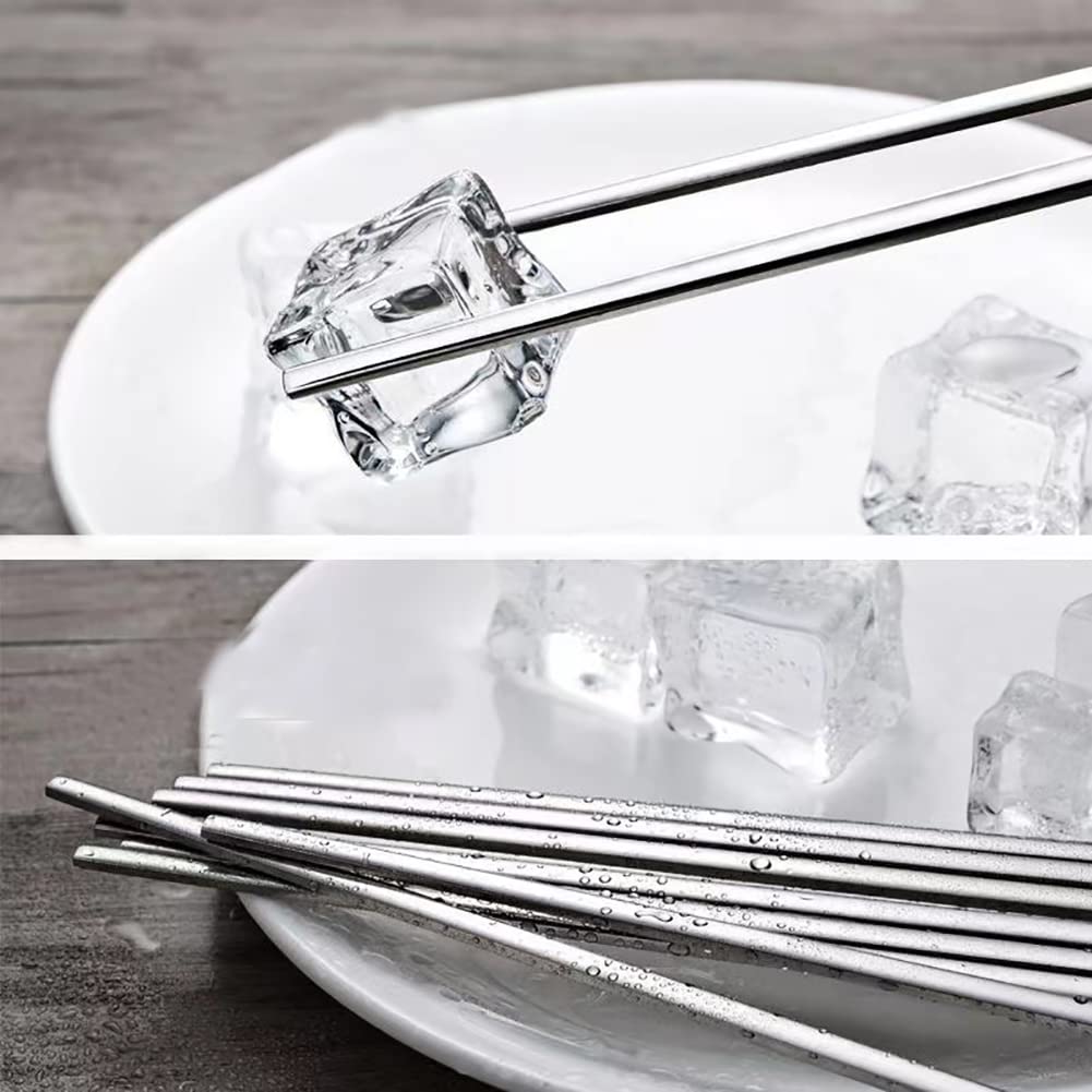 YAPULLYA Korean Metal Chopsticks and Spoons Set, Reusable Stainless Steel Flatware Chopsticks and Spoons with long-hand, set of 3 (Lucky Clover)