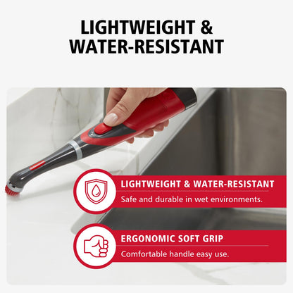 Rubbermaid Reveal Power Scrubber with Multi-Purpose Head, Cordless Electric Battery Powered Scrub Brush, Water Resistant, for Home/Kitchen/Bathroom/Grout/Tile/Shower/Tub