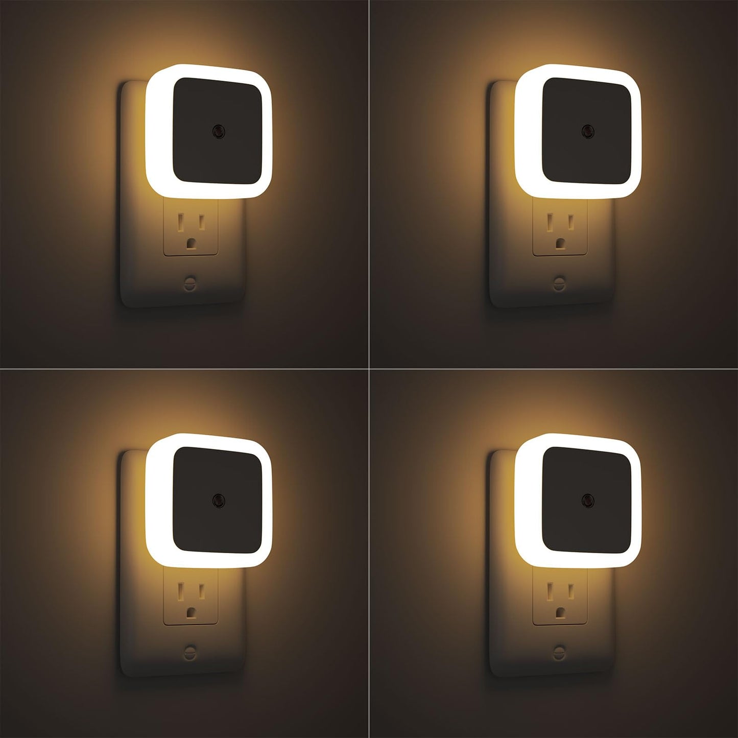 Sujeet Night Light, Night Lights Plug into Wall 4-Pack, Nightlight Plug in Night Lights, Dusk to Dawn Night Lamp Led Night Light for Bedroom, Bathroom, Hallway Warm White