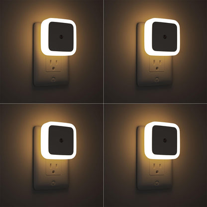 Sujeet Night Light, Night Lights Plug into Wall 4-Pack, Nightlight Plug in Night Lights, Dusk to Dawn Night Lamp Led Night Light for Bedroom, Bathroom, Hallway Warm White