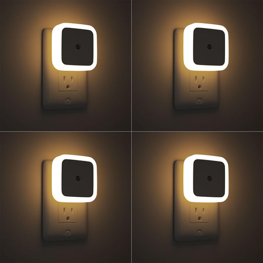 Sujeet Night Light, Night Lights Plug into Wall 4-Pack, Nightlight Plug in Night Lights, Dusk to Dawn Night Lamp Led Night Light for Bedroom, Bathroom, Hallway Warm White