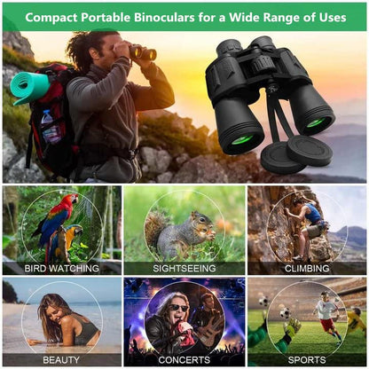 ZIYOUHU Binoculars for Adults 20x50 High Power Low Light Waterproof HD Compact Binoculars,BAK4 Prism FMC Lens for Bird Watching Hunting Travel Football Stargazing