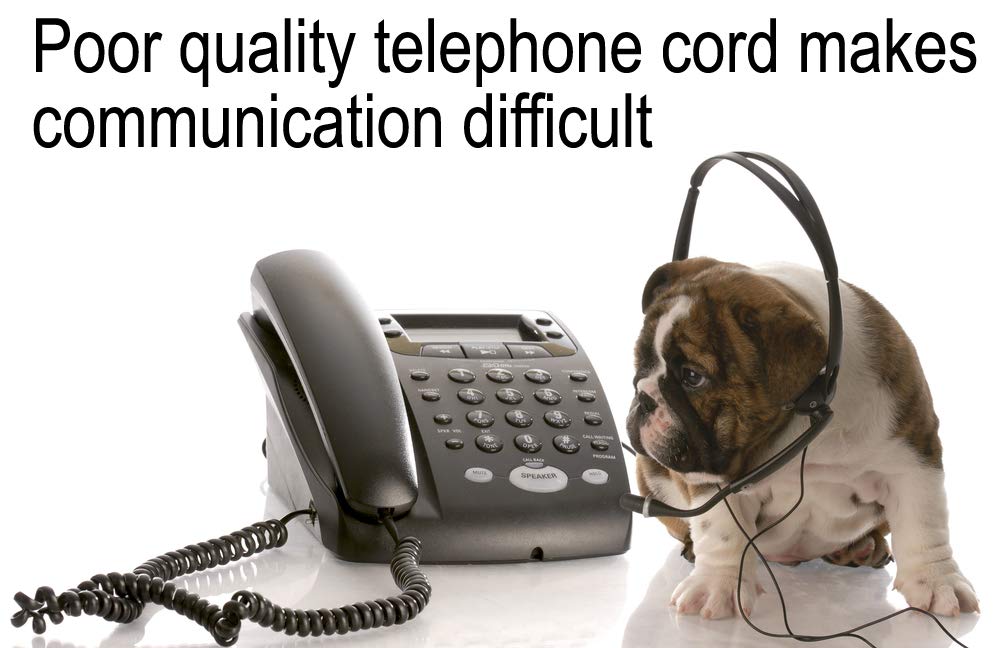 Black 2 Pack Universally Compatible Phone Cord