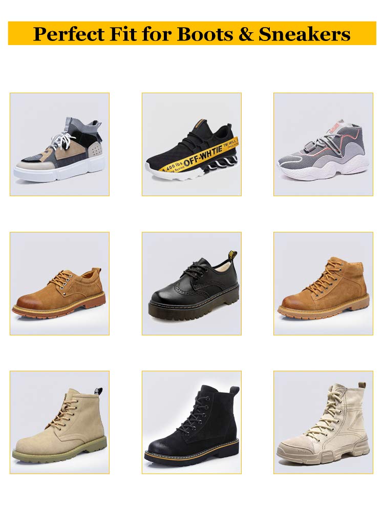 Shoemate Solid Color Round Shoe Laces for Sneakers, Boots and Athletic Shoes, Shoe Strings, Black, 48"(122cm) 4-Hei ROD-122-4