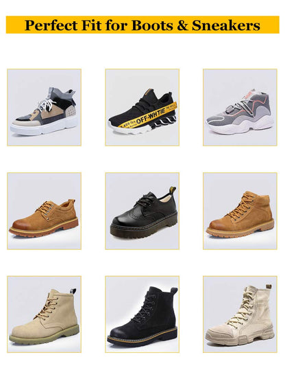 Shoemate Solid Color Round Shoe Laces for Sneakers, Boots and Athletic Shoes, Shoe Strings, Black, 48"(122cm) 4-Hei ROD-122-4