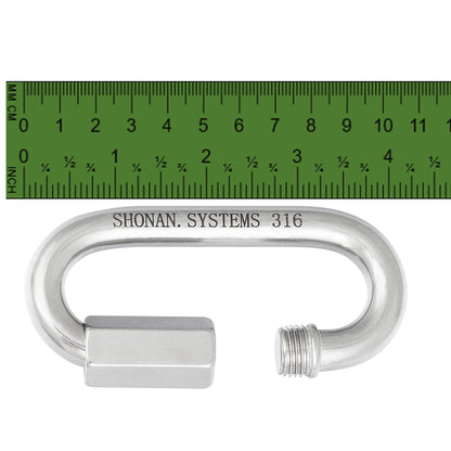 SHONAN 4.16 Inch Chain Quick Link Heavy Duty Large Carabiner 316 Stainless Steel Marine Grade Quick Link Connector, Corrosion Resistant Chain Connector, 1940 Lbs Capacity, 1 Pc