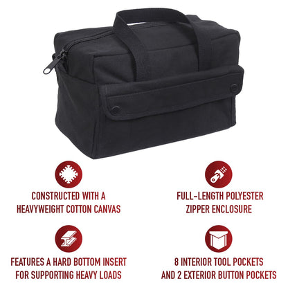 Rothco Mechanic's Tool Bag - Heavy-Duty Organization for Your Essential Tools and Gear, Black