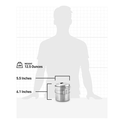 Solo Stove Pot 1800 Stainless Steel Companion Pot great Cookware for Backpacking Camping Survival Backpacking Kitchen and Cooking simple Equipment Set & Accessories for Hiking Campfires and Adventure