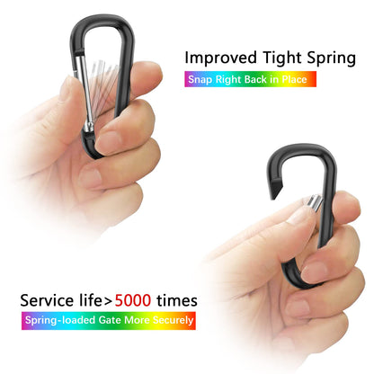 sprookber 2.28" Small Carabiner Clip Keychain, D Ring Caribeaner Clip, Key Clip Caribeener, Keychain Clip Snap Hook for Belt Buckle, Multipurpose, Set of 20 Pack